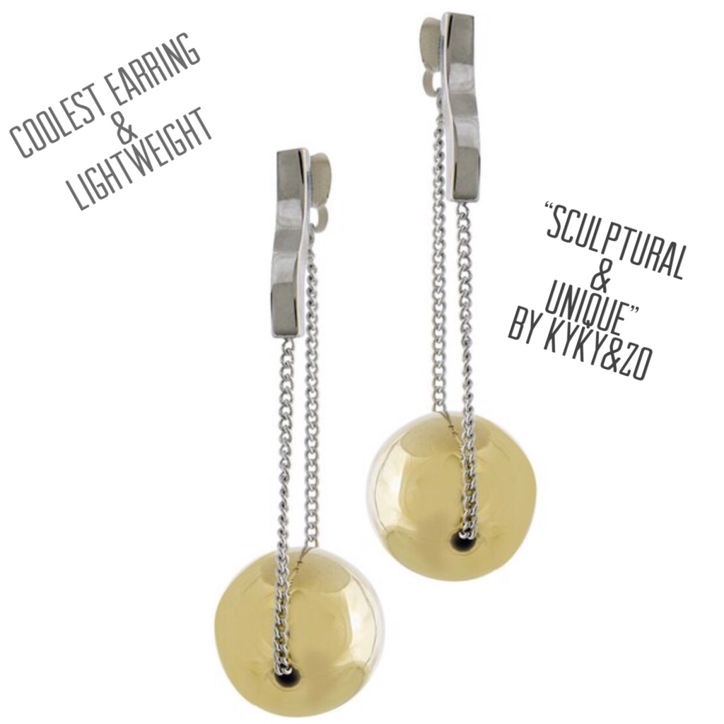 “Sculptural & Unique” Two Tone Earring, Nwt